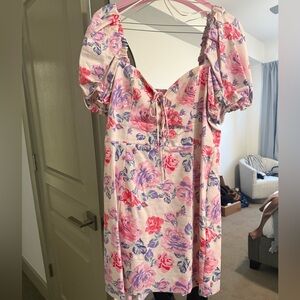 Zara Floral Puff Sleeve Dress
